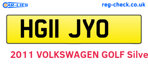 HG11JYO are the vehicle registration plates.