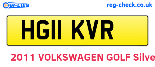 HG11KVR are the vehicle registration plates.