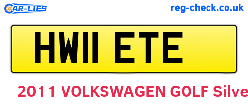HW11ETE are the vehicle registration plates.