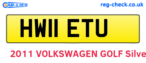 HW11ETU are the vehicle registration plates.