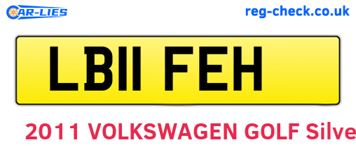 LB11FEH are the vehicle registration plates.