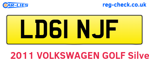 LD61NJF are the vehicle registration plates.