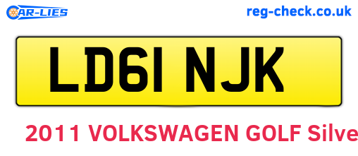 LD61NJK are the vehicle registration plates.