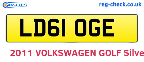 LD61OGE are the vehicle registration plates.
