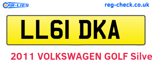 LL61DKA are the vehicle registration plates.