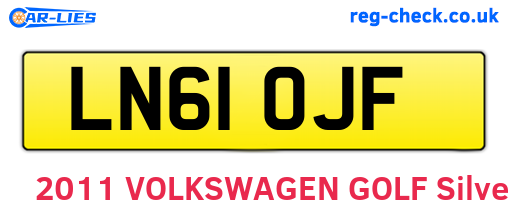 LN61OJF are the vehicle registration plates.