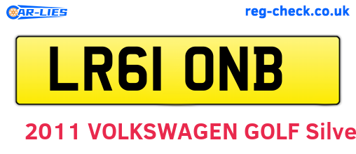 LR61ONB are the vehicle registration plates.