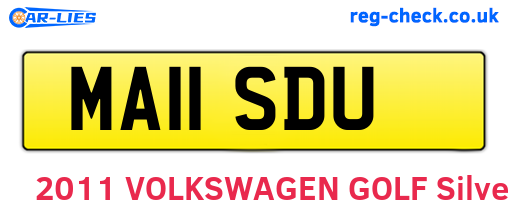 MA11SDU are the vehicle registration plates.