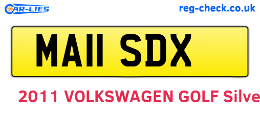 MA11SDX are the vehicle registration plates.