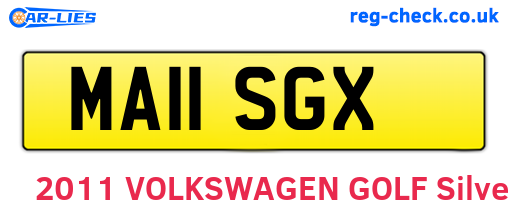 MA11SGX are the vehicle registration plates.