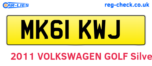 MK61KWJ are the vehicle registration plates.