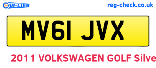 MV61JVX are the vehicle registration plates.