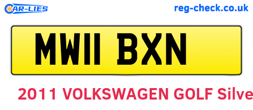 MW11BXN are the vehicle registration plates.