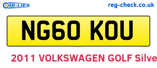 NG60KOU are the vehicle registration plates.
