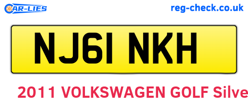 NJ61NKH are the vehicle registration plates.