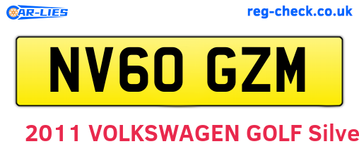 NV60GZM are the vehicle registration plates.