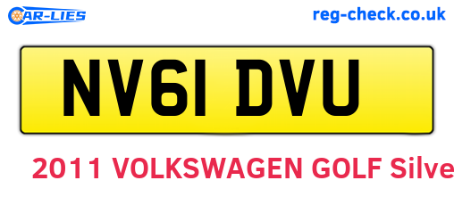 NV61DVU are the vehicle registration plates.