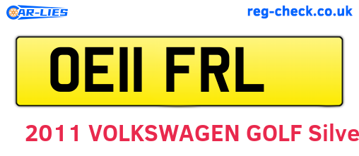 OE11FRL are the vehicle registration plates.