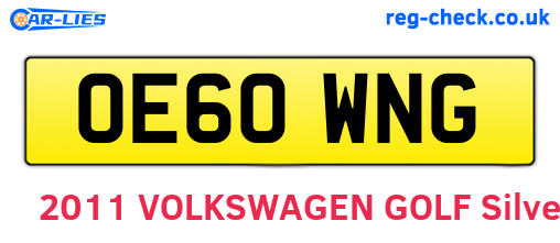 OE60WNG are the vehicle registration plates.