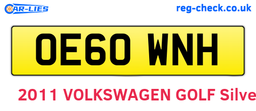 OE60WNH are the vehicle registration plates.