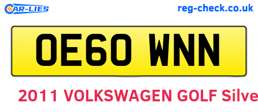 OE60WNN are the vehicle registration plates.