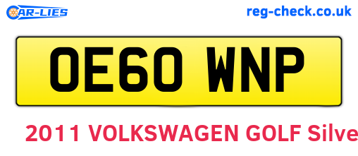 OE60WNP are the vehicle registration plates.