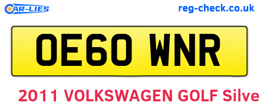 OE60WNR are the vehicle registration plates.