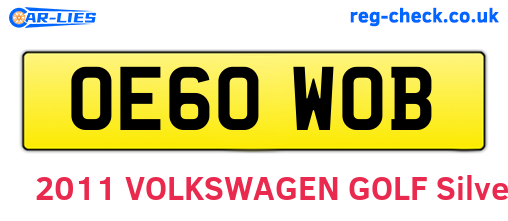 OE60WOB are the vehicle registration plates.