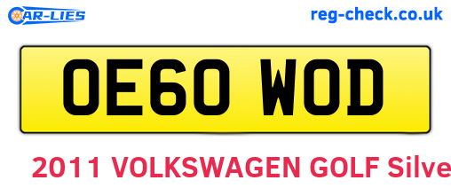 OE60WOD are the vehicle registration plates.