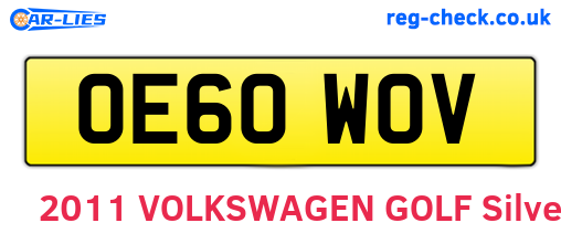 OE60WOV are the vehicle registration plates.