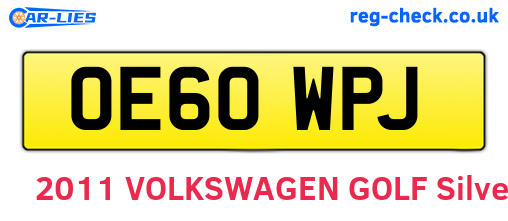 OE60WPJ are the vehicle registration plates.