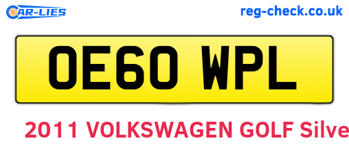 OE60WPL are the vehicle registration plates.