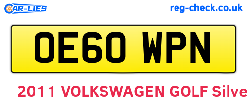 OE60WPN are the vehicle registration plates.