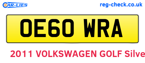 OE60WRA are the vehicle registration plates.