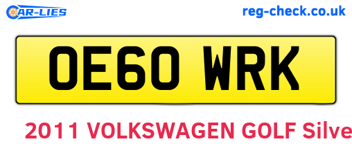 OE60WRK are the vehicle registration plates.