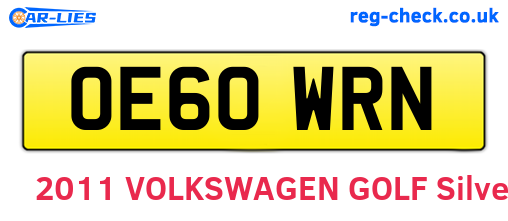 OE60WRN are the vehicle registration plates.