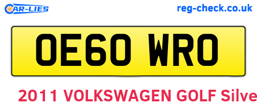 OE60WRO are the vehicle registration plates.