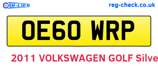 OE60WRP are the vehicle registration plates.