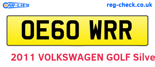 OE60WRR are the vehicle registration plates.