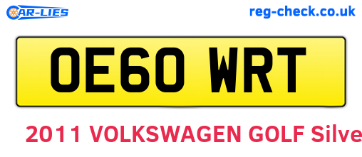 OE60WRT are the vehicle registration plates.