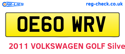 OE60WRV are the vehicle registration plates.