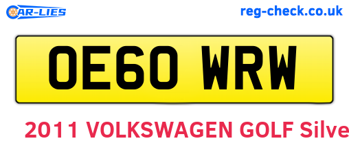 OE60WRW are the vehicle registration plates.