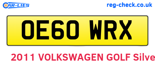 OE60WRX are the vehicle registration plates.