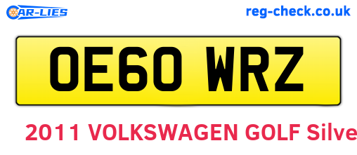 OE60WRZ are the vehicle registration plates.