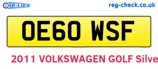 OE60WSF are the vehicle registration plates.
