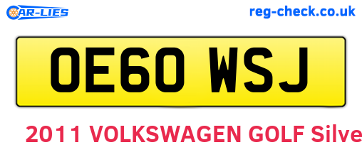 OE60WSJ are the vehicle registration plates.
