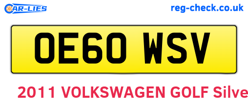 OE60WSV are the vehicle registration plates.