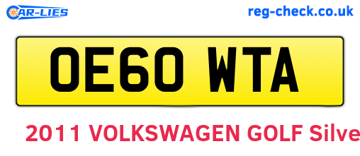 OE60WTA are the vehicle registration plates.