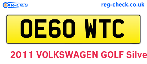 OE60WTC are the vehicle registration plates.