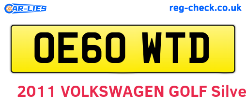 OE60WTD are the vehicle registration plates.